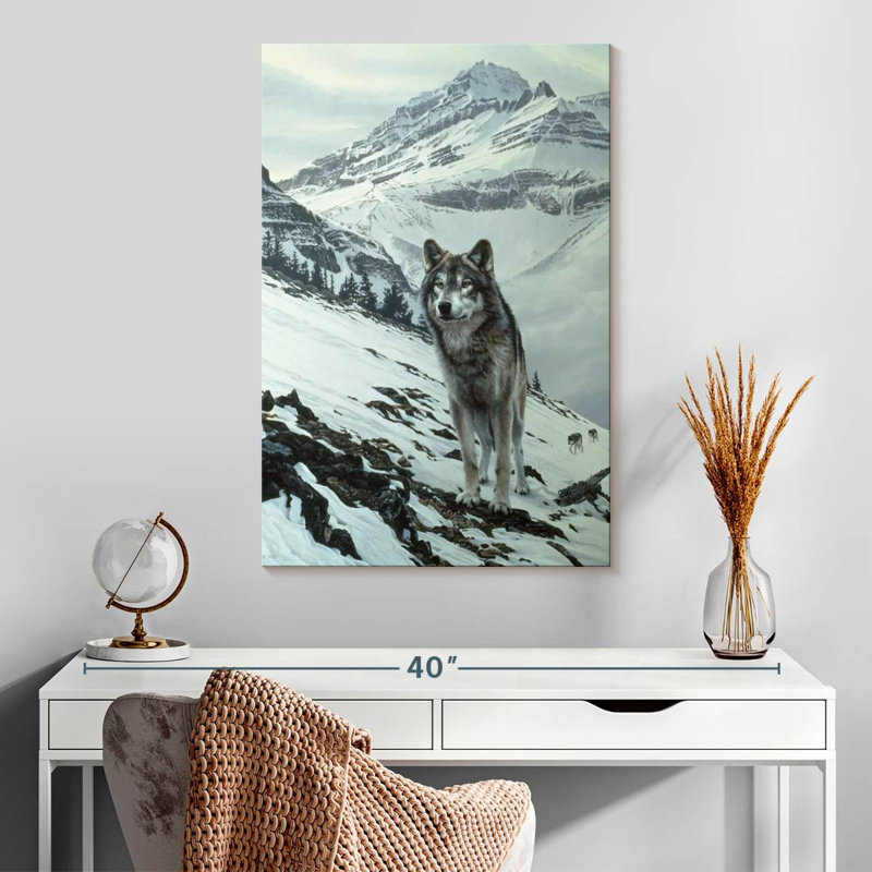 Brampt Winter Crossing - Wolf, 30" H x 20" W