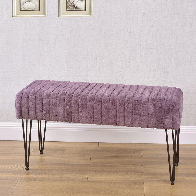 Dugan Upholstered Ottoman, Black Plum 