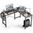 Desk and Chair Set: L-Shaped Computer Desk and Mesh Office Chair-111605634