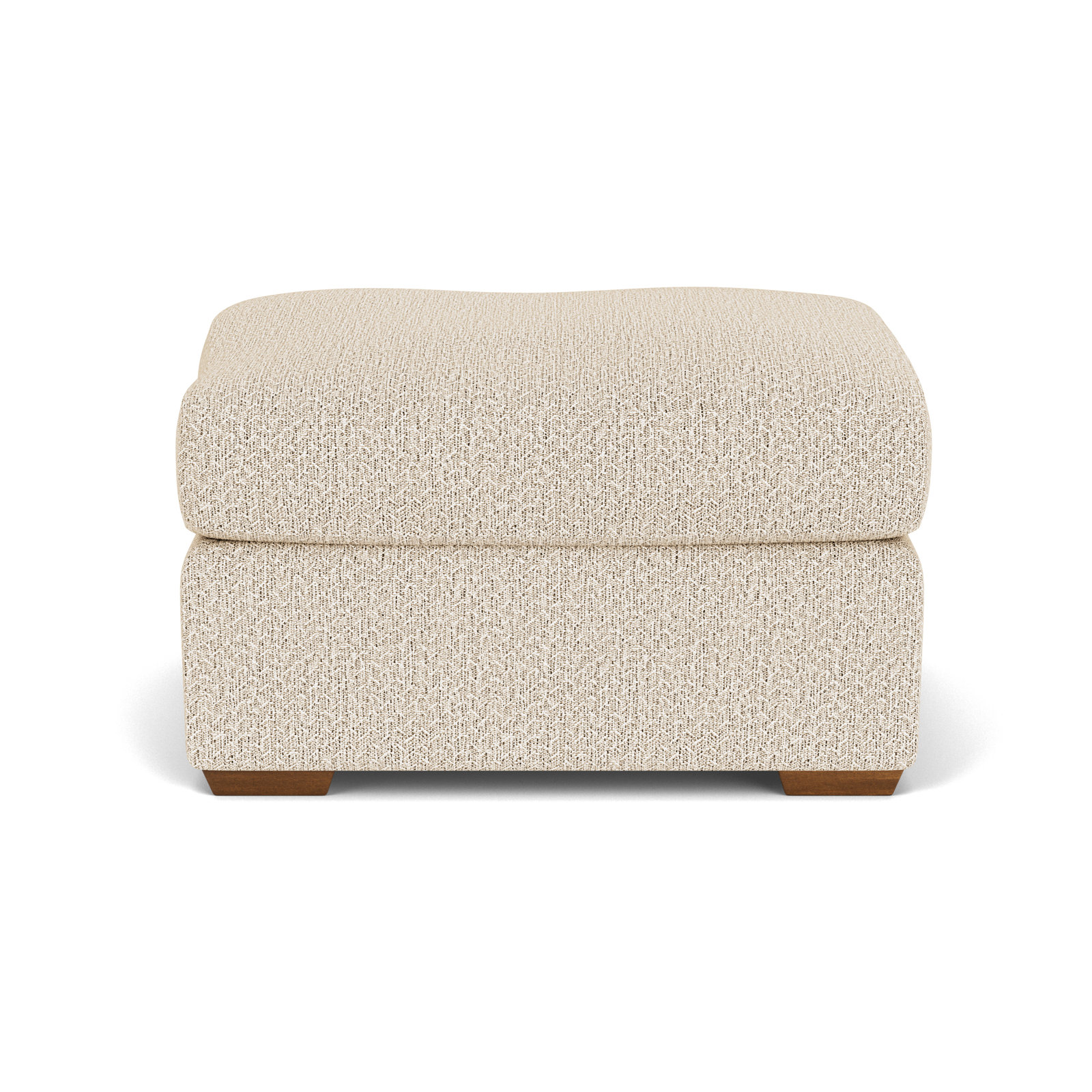 Upholstered Ottoman, White Polypropylene/Olefin