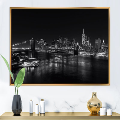 Image en noir et blanc de l'horizon de Manhattan - photographie sur toile
