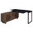 Rodger Black And Walnut L-Shape Office Computer Desk (Not Include Stools)