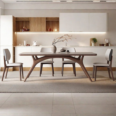 Table rectangulaire style nordique blanc crème