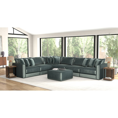 Canapé modulaire de 6 pièces avec 1 repose-pieds inclus Nyrie