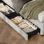Base de lit tapissier avec rangement à 4 tiroirs et éclairage DEL-288820904