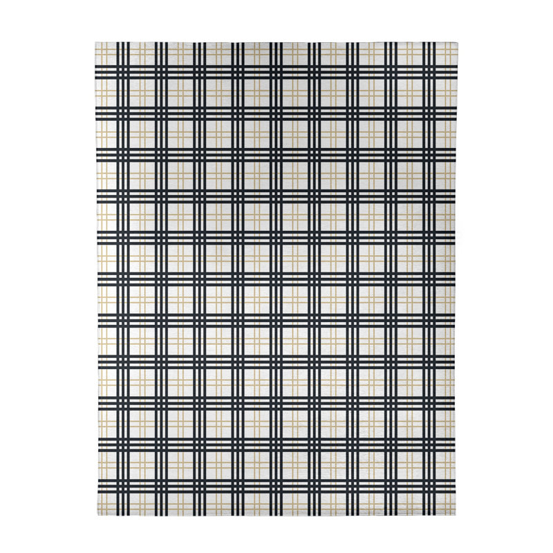 Tapis noir / blanc à carreaux, Rectangle 8 pi x 10 pi