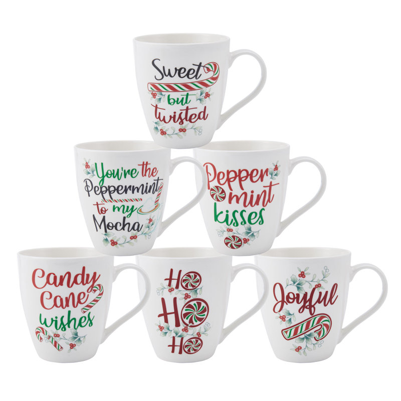 Pfaltzgraff Winterberry Whimsical Holiday Coffee Mugs