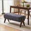 Banc en tissu de chenille décoratif moderne, banc d'entrée ergonomique rembourré avec pieds en bois massif, repose-pieds rembourré pour vestibule et chambre à coucher-133461513