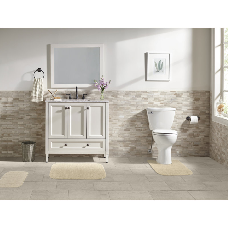 Heffingen Polypropylene Plastic Non-Slip Bath Rug, Tan