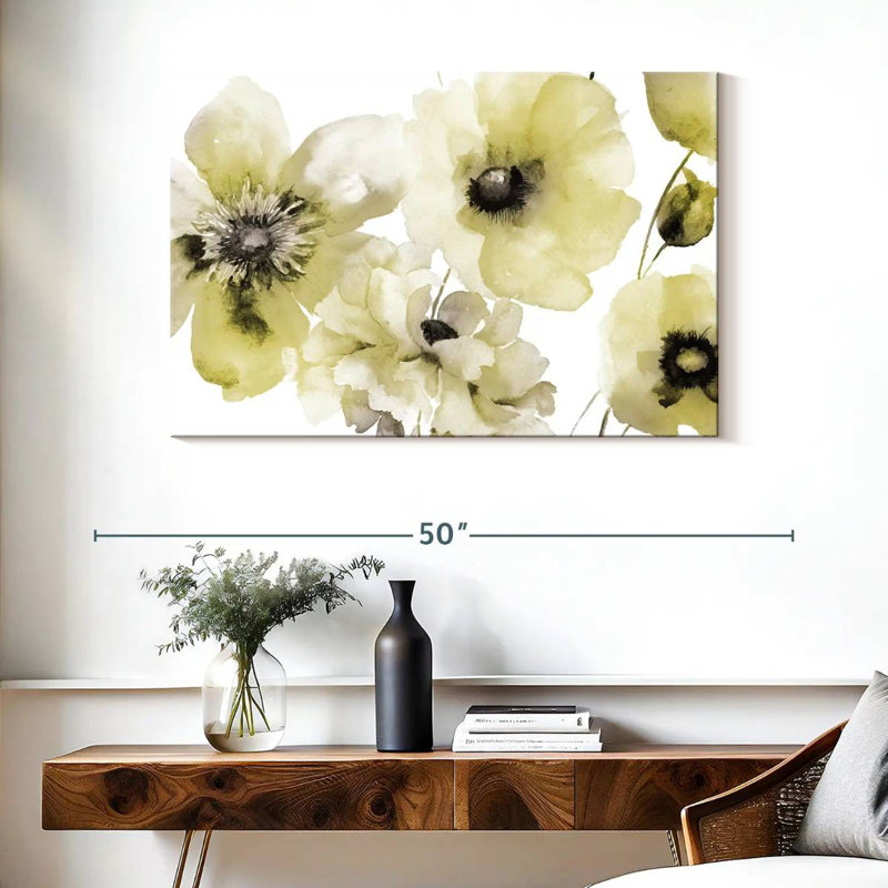 Harnek gris jaune fleuri I, H 26 po x l 39 po