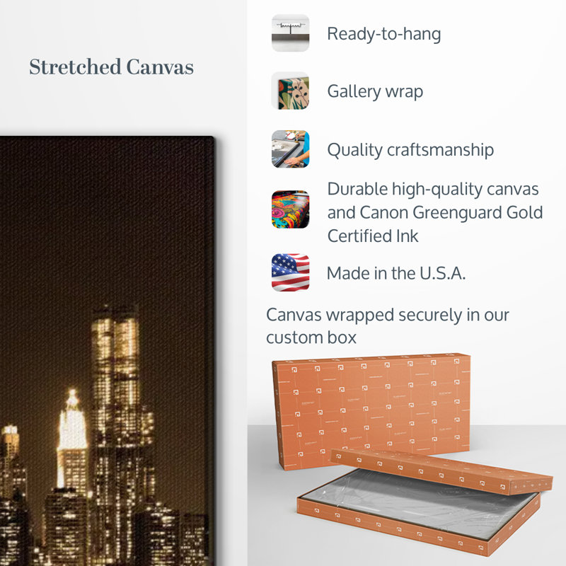 «Manhattan NYC Skyline» sur impression sur toile, H 24 po x l 36 po x P 1,25 po