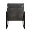 Chaise d'appoint de style industriel moderne en similicuir gris foncé et fauteuil en métal noir-1815030700