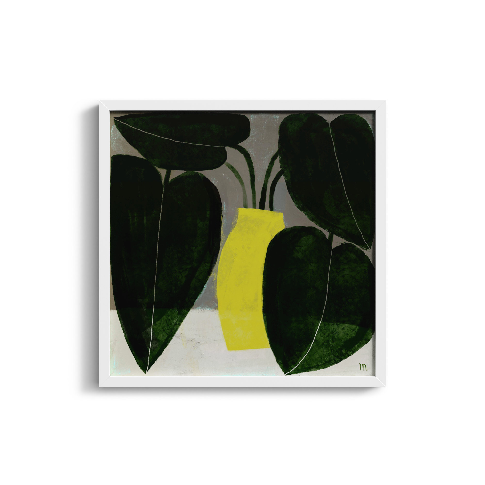 Plant #7 by StudioM, 16" H x 16" W x 1.25" D, White