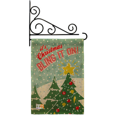 Double Sided 18.5'' H x 13'' W Burlap Christmas Flag Set
