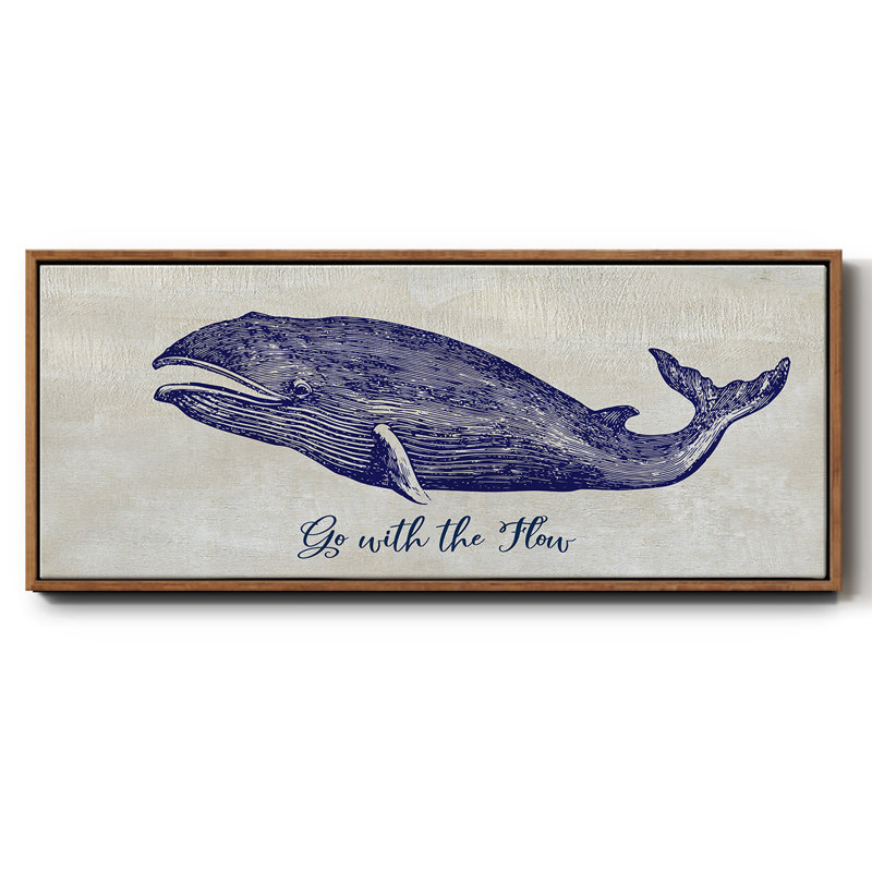 Go With The Flow- Framed Canvas, 12" H x 30" W