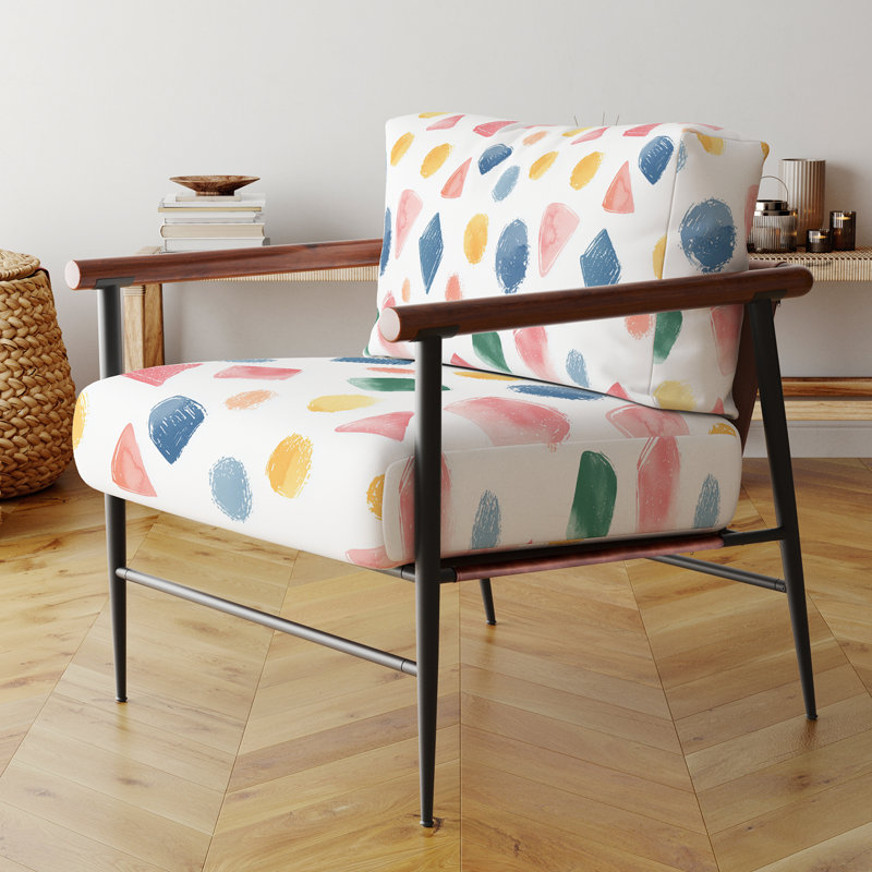 Chaise rembourrée Kids Creative - Crayon Shapes, Bras ronds bruns