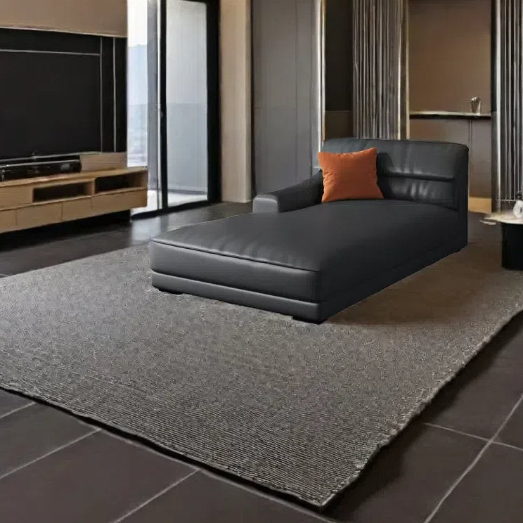 Méridienne simple Fashion Home, Printemps / éponge, Gris noir, Accoudoir à droite (vu de face)