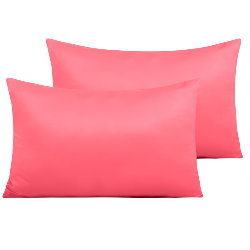  Housse de coussin en microfibre, Rose corail, Standard