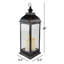 Lanterne noire 28 "brossée dorée avec bougies DEL sans flamme