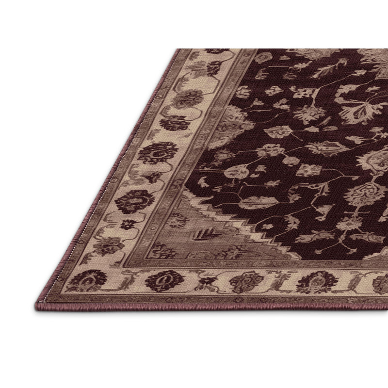 Tapis brun lavable à la machine, Rectangle 4 pi x 6 pi