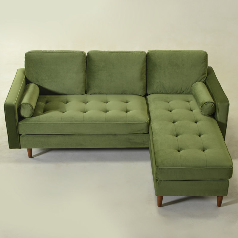 Canapé modulaire 2 pièces Geo, Velours vert olive