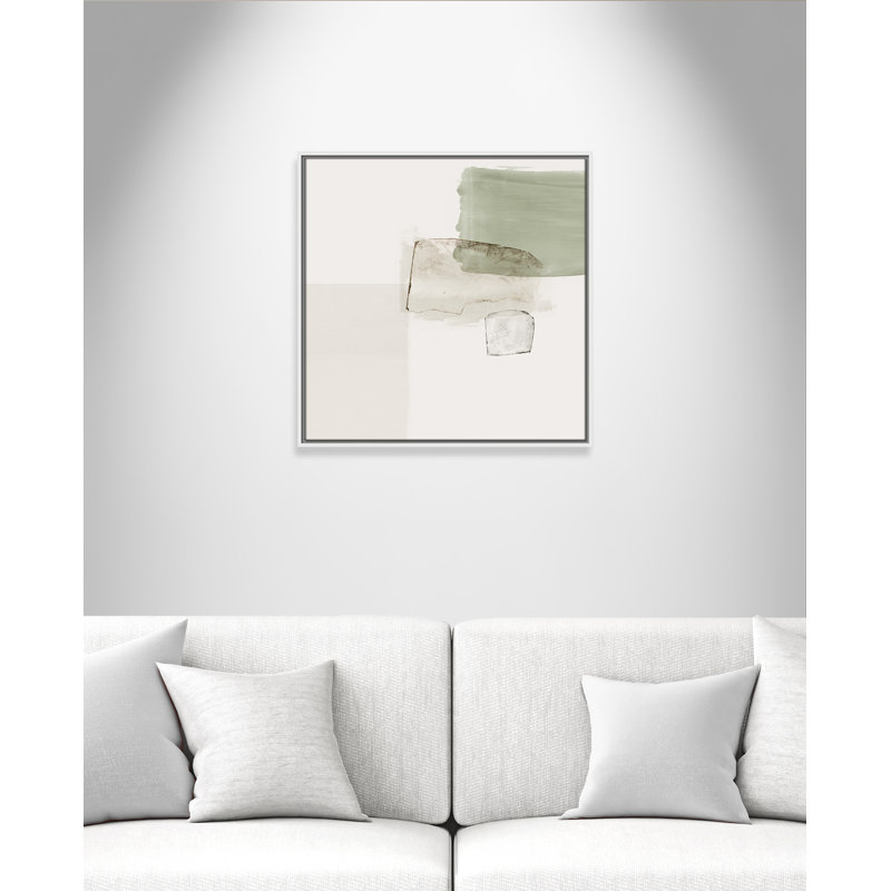 Carolsue Summer Days with You - Floater Frame Painting on Canvas, 25.5" H x 25.5" W, White