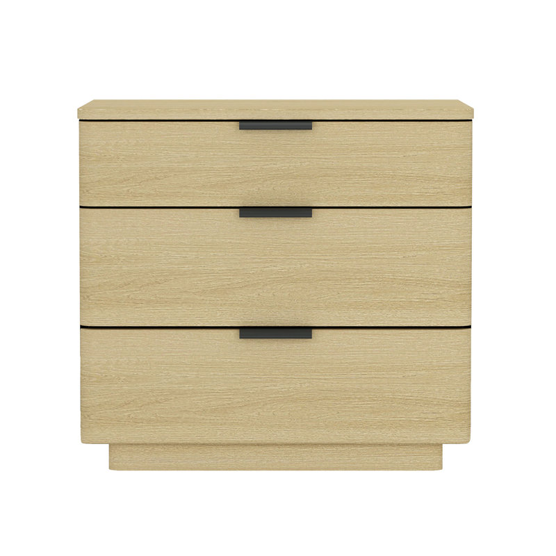 Table de chevet avec rangement à 3 tiroirs 26, table de chevet moderne, chêne naturel | Idée de cadeau