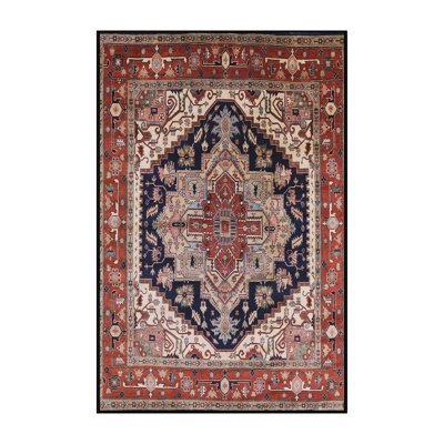 Tapis oriental rouge et bleu