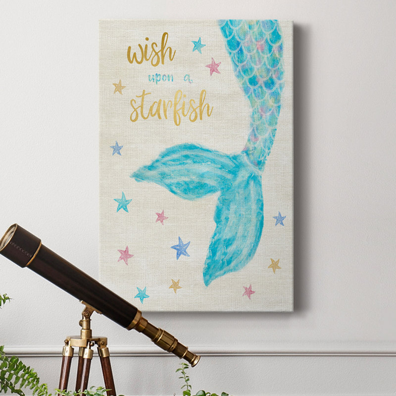 «Mermaid Wish» - peinture sur toile tendue, H 36 po x l 24 po x P 1 po