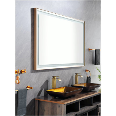 Miroir mural de salle de bain avec lumière DEL et fonction antibuée