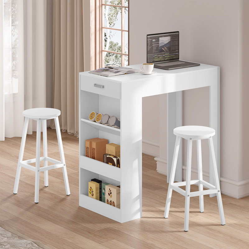 Talayia Counter Stool with Metal Frame, White