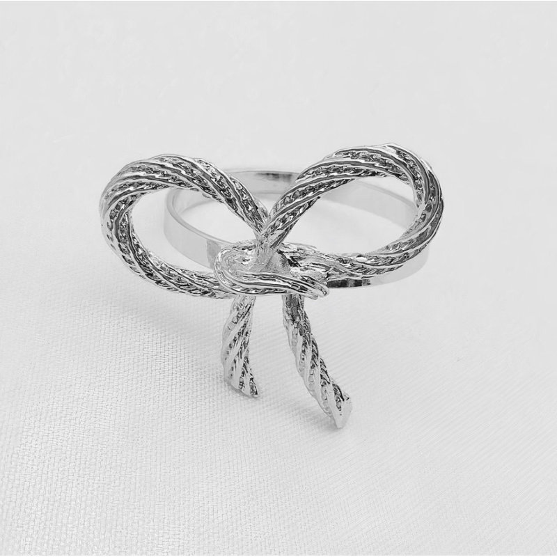 Rond de serviette Fresh Spring Bow, Argent