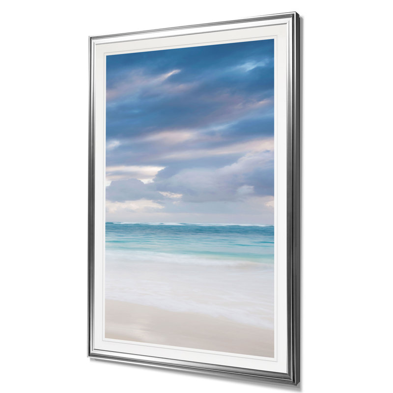 «Bavaro Beach at Dawn Détail I», reproduction sur toile, H 36 po x l 26 po x P 1,5 po, Cadre argenté