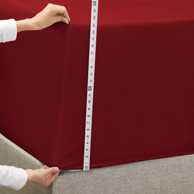Ensemble de draps luxueux en microfibre, Simple, Rouge vin
