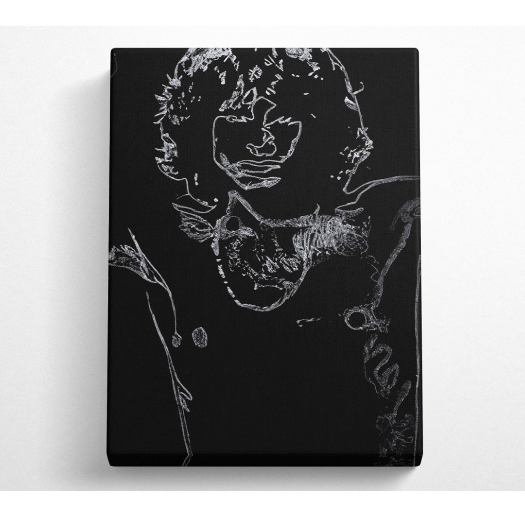 Jim Morrison Schwarz - Kunstdrucke auf Leinwand - Wrapped Canvas