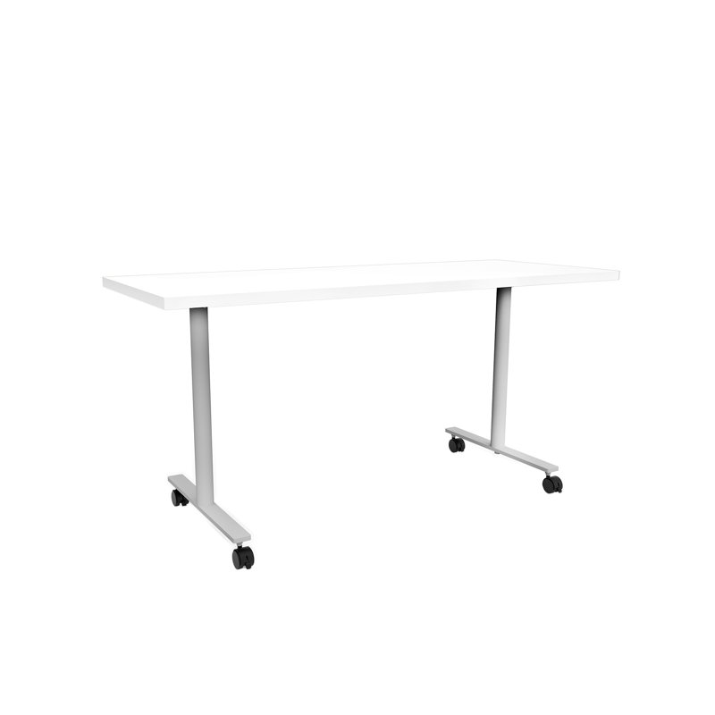 JURNI Multi-Purpose Table With T-Leg And Casters, 29.5" H x 60" L x 24" W, Designer White