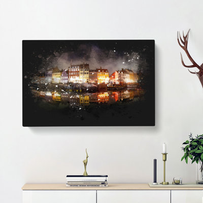 Nyhavn Canal In Denmark - Wrapped Canvas