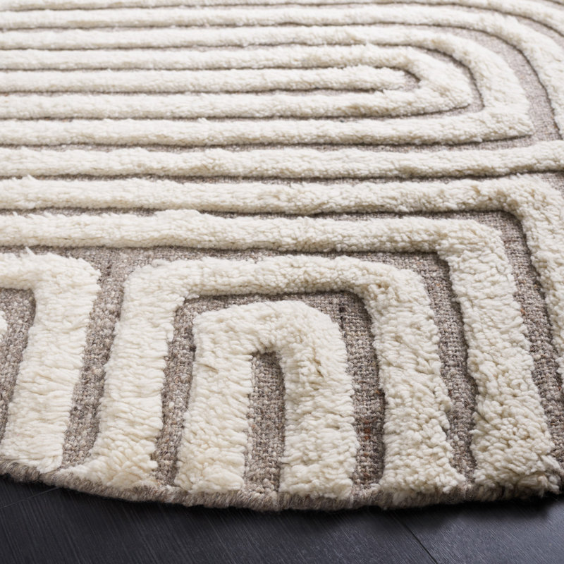 Coro Handmade Performance Abstract Rug, Round 6'