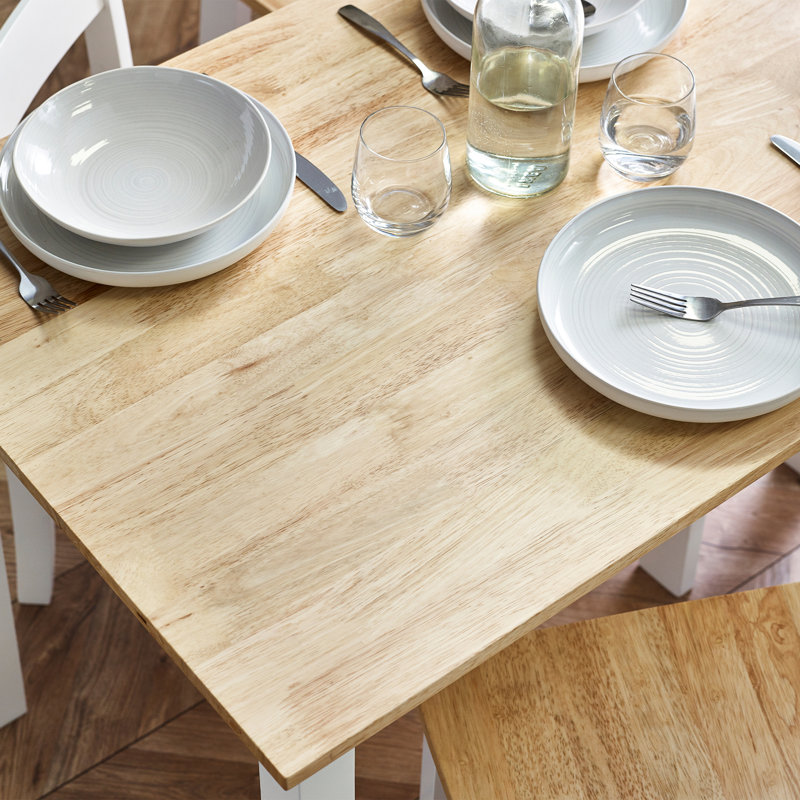 Hayasdan Solid Wood Dining Table, Brown/White