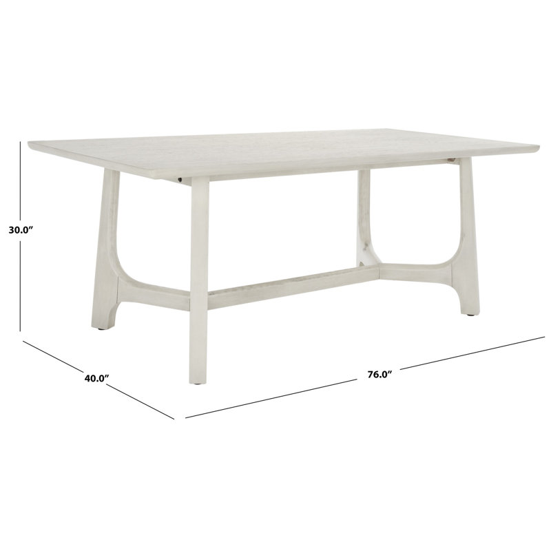 Burk 76" White Wash Trestle Dining Table