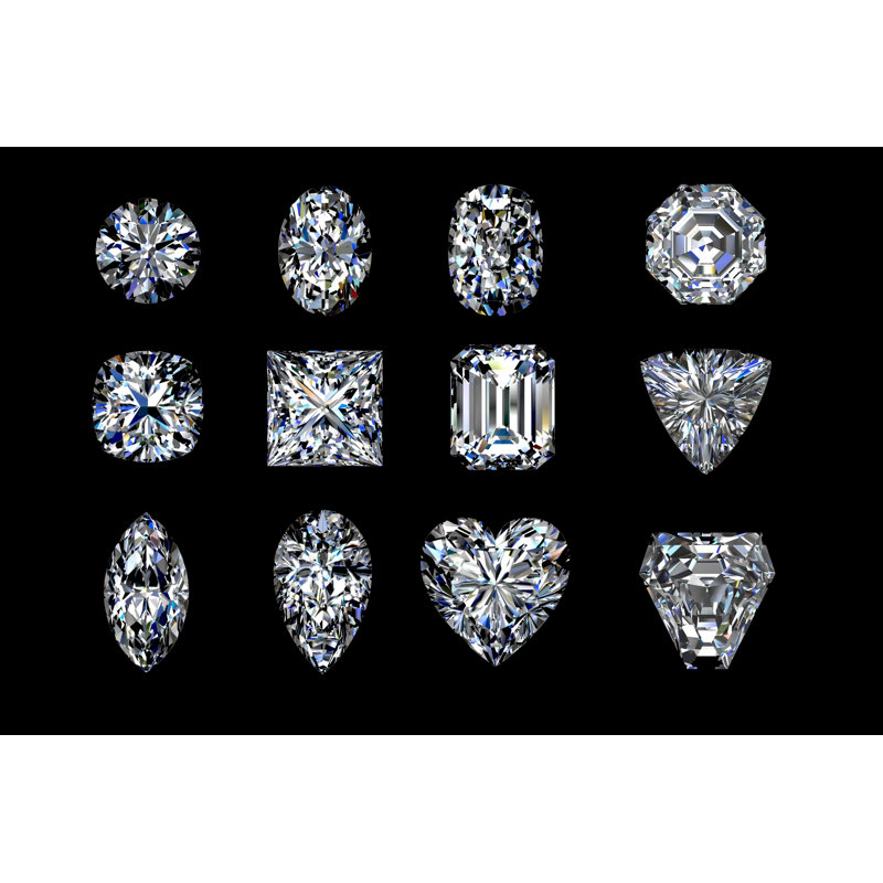 Diamonds Set - Wrapped Canvas Print, 81cm H x 122cm W x 3.8cm D