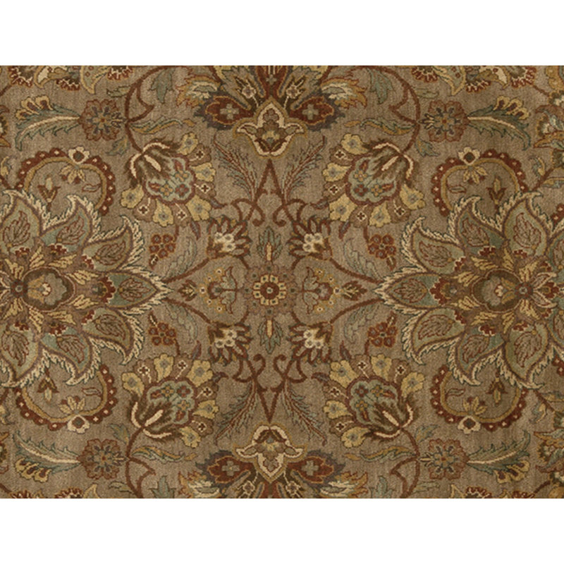 Hand Knotted Wool Area Rug in Camel And Ivory