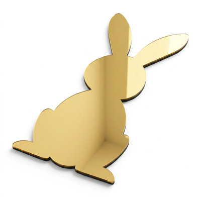 Playful Gold Bunny Accent Mirror