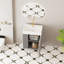 Meuble-lavabo à fixation murale 21,6 po avec lavabo en céramique, porte à fermeture en douceur, tablette gauche flottante, assemblage requis, gris