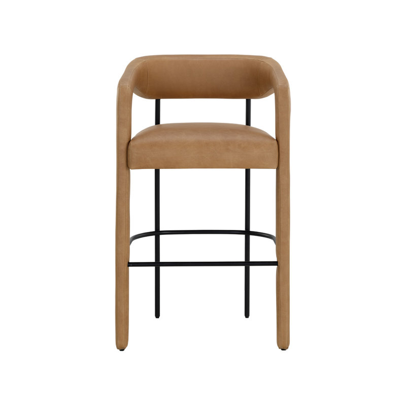 Upholstered Stool with Solid Wood Frame, Bar Stool (30.50" Seat Height)