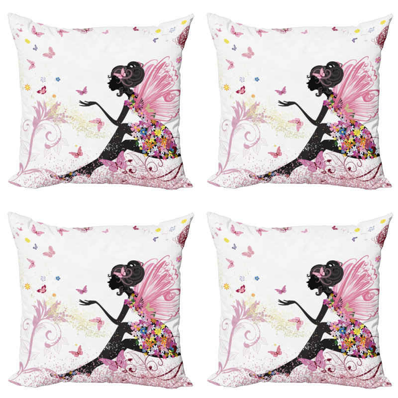Ensemble de 4 coussins décoratifs Ambesonne Fantasy, 20 po X 20 po