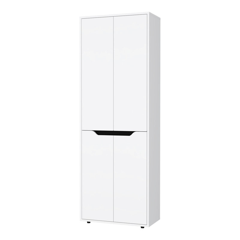 White Kitchen Pantry With 5 Levels Of Shelving - Two Cabinets For Practical Storage Option 5-Shelf In Pure