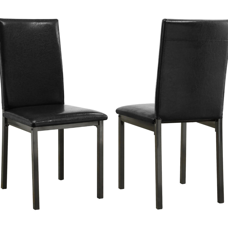 2 chaises d'appoint rembourrées noires - crée une chaise de salle à manger transitionnelle 2, pour un espace attrayant