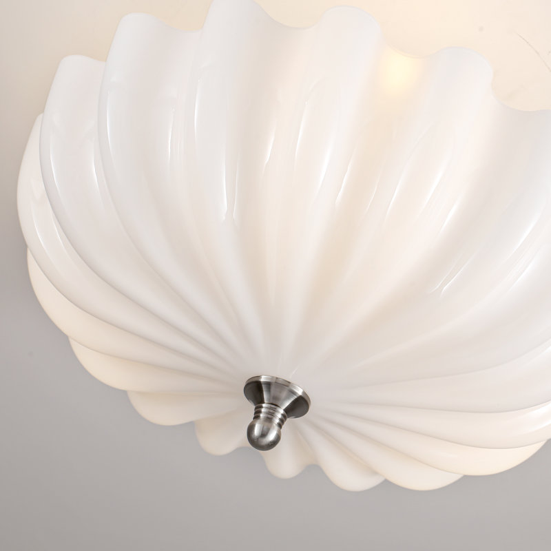 Plafonnier semi-encastré 3 lumières 15,74 po, Nickel
