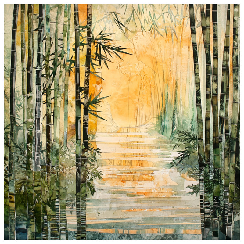 Housses de couette Bamboo Forest Pathway, Lit simple